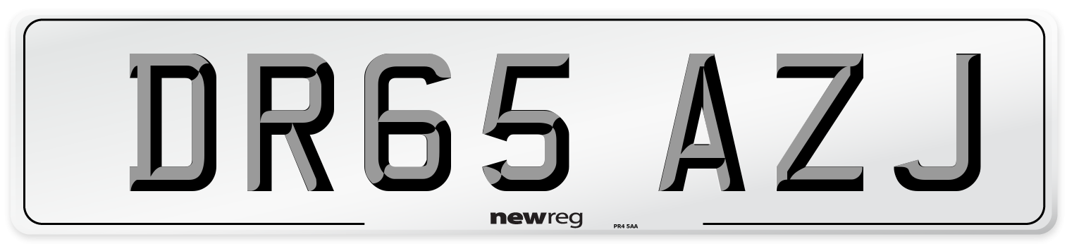 DR65 AZJ Number Plate from New Reg